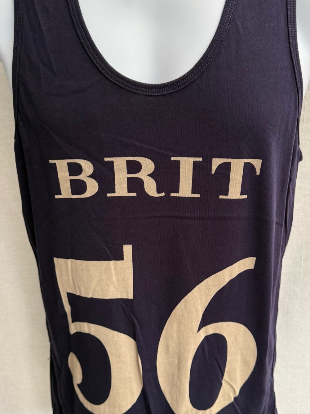 Burberry Brit Navy Tee with Ivory Label